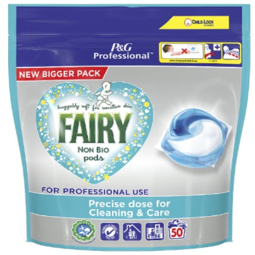 Fairy Non-Bio Pods Washing Liquid Capsules  100 Washes | Convenient Pre-Measured Laundry Pods for Sensitive Skin & Tough Stains