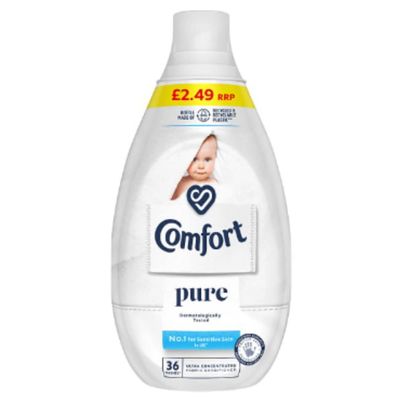 Comfort Ultra-Concentrated Fabric Conditioner Pure 36 Wash 540ml x Case of 6  Gentle Softness | Dermatologically Tested | Sensitive Skin Friendly