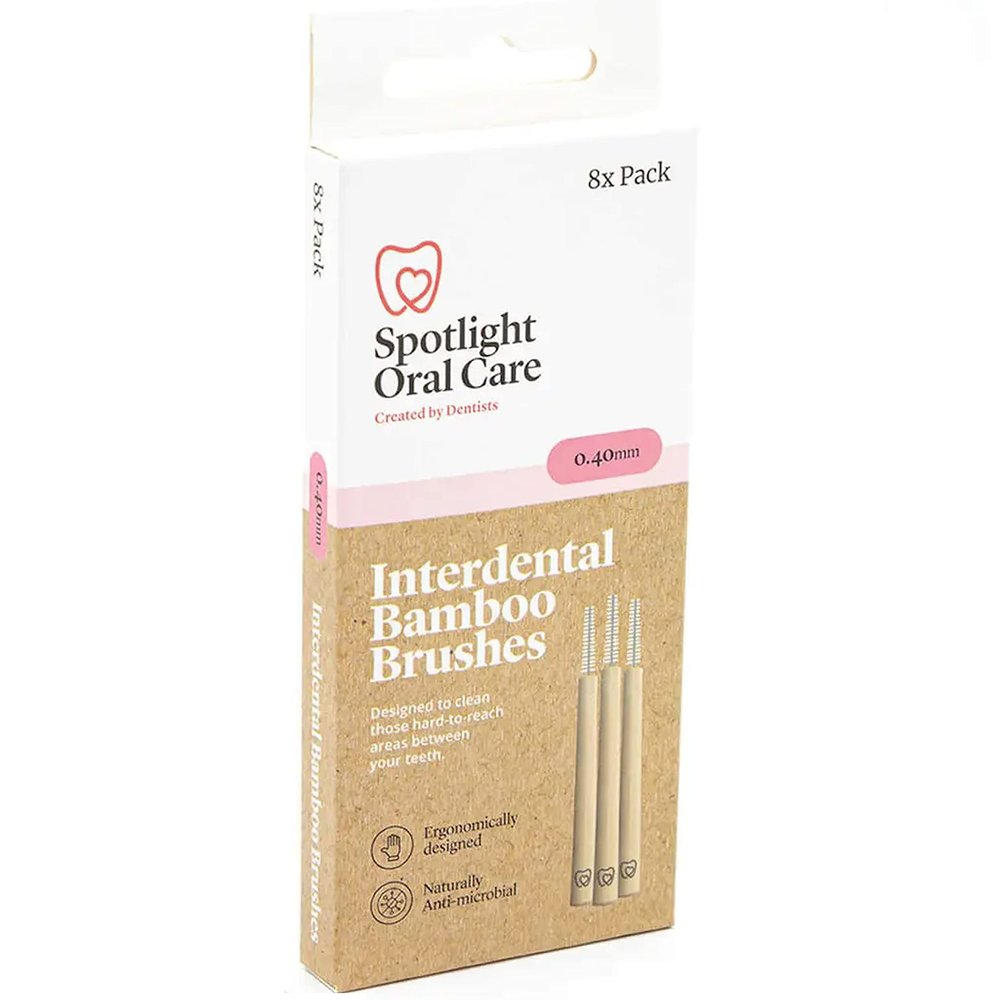 Spotlight Oral Care 8 Interdental Bamboo Brushes - 0.4mm - Pack of 4