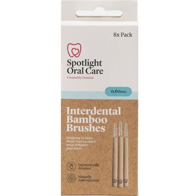 Spotlight Oral Care 8 Interdental Bamboo Brushes - 0.6mm - Pack of 2