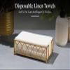 100 Disposable Linen Feel Guest Towels - Paper Hand Towels for Bathroom - Cloth Like White Paper Towel - Cocktail Hand Napkins - Highly Absorbent, Soft Fancy Guest Hand Towels 12" X 17" (Pack of 100) view 3
