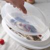 Alipis Microwave Oven Steamer Fish Holder Large Capacity Food-grade Pp Steaming Plate with Lid for Kitchen Cooking Dumplings and Buns view 3