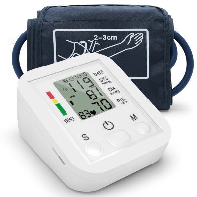 Blood Pressure Monitor,Blood Pressure Monitor Portable Household ArmBand Type Sphygmomanometer with LCD Display Accurate Measurement Data Storage Time Setting