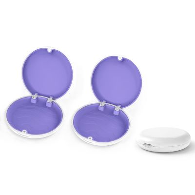 Aligner and Retainer Case, YOUYA DENTAL 2PCS Solid Orthodontic Aligner Retainer Case Denture False Box, Mouthguard Case Holder Protective Case without Mirror for Oral Care Dentisty-White