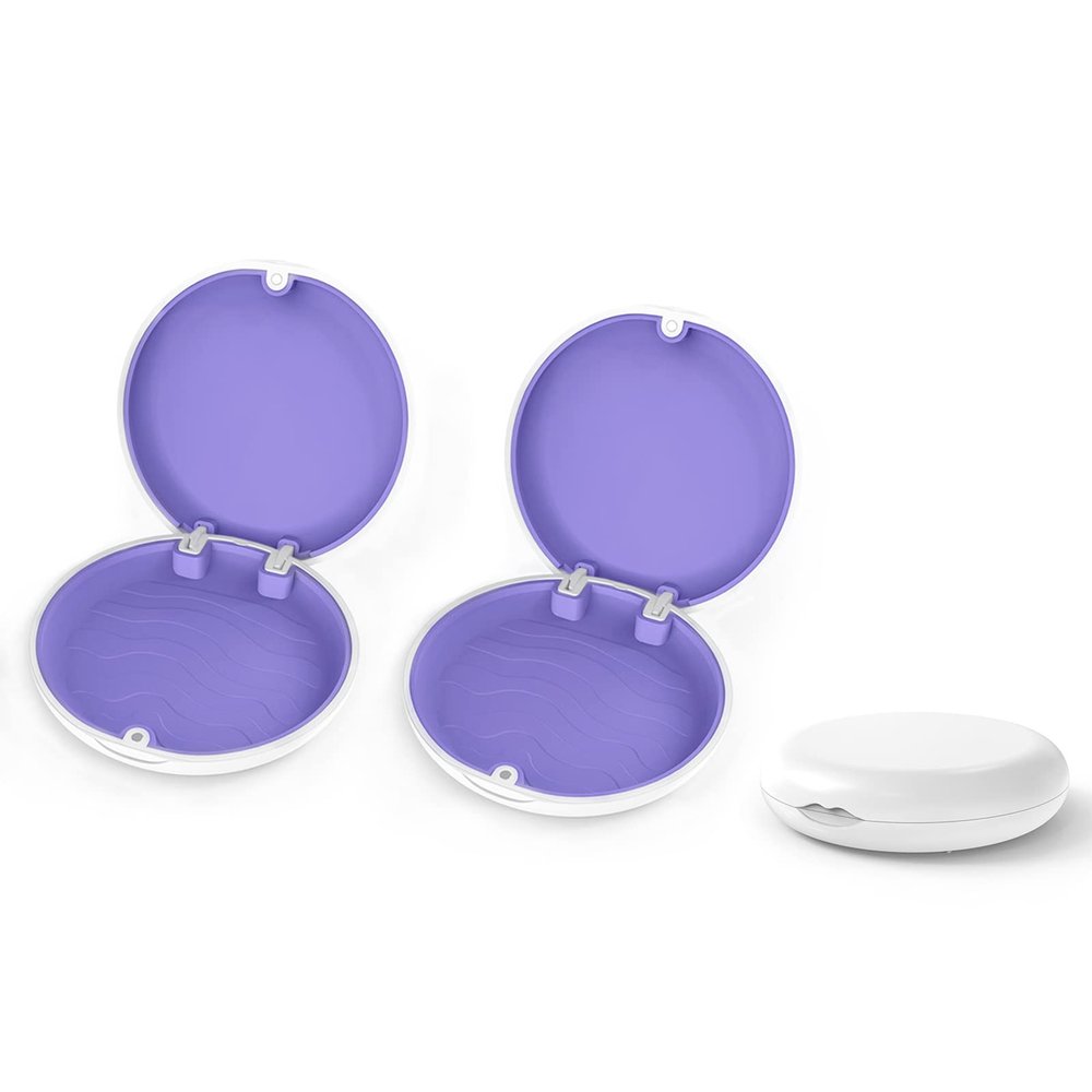 Aligner and Retainer Case, YOUYA DENTAL 2PCS Solid Orthodontic Aligner Retainer Case Denture False Box, Mouthguard Case Holder Protective Case without Mirror for Oral Care Dentisty-White