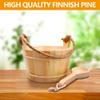 KAKUNM Sauna Bucket and Ladle - 5 Liter (1.3 Gallon) Finnish Pine Wooden Spa Accessories with Plastic Liner and Rope Handle view 4