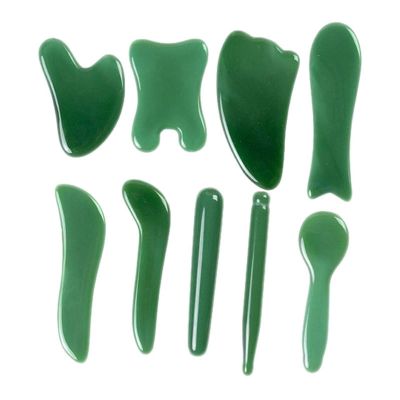 Jade Stone Gua Sha Board Facial Massage Tools Natural Gouache Massager for Face Body Skin Care SPA,Type 6