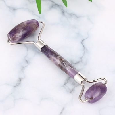 Amethyst Jade Face Massage Roller Gouache Guasha Massage Tool Set Natural Gouache Jade Facial Body Roller Massager Gift,Type 8 Arc