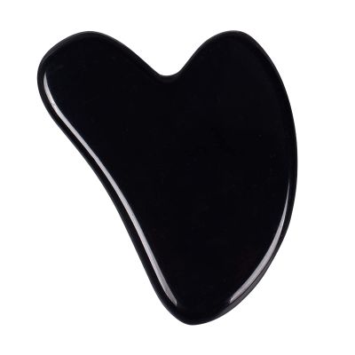 Jade Sawtooth Face Roller GuaSha Tool Set Natural Black Obsidian Crystal Stone,guasha Tool