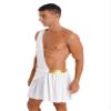 Aiihoo Men's Grecian Toga Costume Halloween Ancient Greek Dress Roman Spartan Warrior Sexy Cosplay Outfits White L view 2