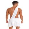 Aiihoo Men's Grecian Toga Costume Halloween Ancient Greek Dress Roman Spartan Warrior Sexy Cosplay Outfits White L view 3