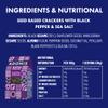 ADONIS Keto Crackers  Mediterranean Style (10 x 60g) | Vegan & Keto-Friendly | 100% Natural Keto Snacks | Sugar Free, Palm Oil Free (Black Pepper & Sea Salt) view 2