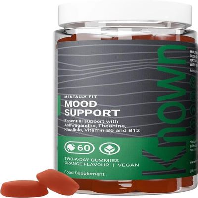 Known Mood Support Gummies  Orange Flavour  Vegan Gummy Supplement with Ashwagandha, Rhodiola & B Vitamin Complex  Energy, Cognitive Function & Wellbeing  1 Month Supply  for Men & Women