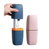 2 x His and Hers Toothbrush and Toothpaste Travel Case Holder | Pink and Blue Portable Protective Carry Container for tooth brushes and Toothpaste Tube | Travel Accessories view 1
