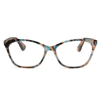 2SeeLife Large Cat Eye Reading Glasses For Women - Medium-Wide Faces, Durable Frame, Spring Hinges, Oversized Cateye Readers, Rose-Blue Tortoise, +1.50