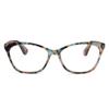 2SeeLife Large Cat Eye Reading Glasses For Women - Medium-Wide Faces, Durable Frame, Spring Hinges, Oversized Cateye Readers, Rose-Blue Tortoise, +1.50