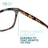 2SeeLife Large Cat Eye Reading Glasses For Women - Medium-Wide Faces, Durable Frame, Spring Hinges, Oversized Cateye Readers, Rose-Blue Tortoise, +1.50 view 4