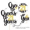 1 Pack Cheers to 21 Years Cake Topper Black and Gold Glitter Assembled 21st Birthday Cake Pick Happy 21st Cake Decoration for 21st Anniversary Twenty-One Birthday Party Decorations Supplies view 3