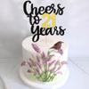 1 Pack Cheers to 21 Years Cake Topper Black and Gold Glitter Assembled 21st Birthday Cake Pick Happy 21st Cake Decoration for 21st Anniversary Twenty-One Birthday Party Decorations Supplies view 4