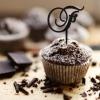 Initial F Cupcake Toppers Single Letter Monogram Name Glitter Black For Wedding Anniversary Decorations Elegant Reusable Antlers Arrow Flower Rose Personalized 26Letters Engagement Gifts 6PCS view 3