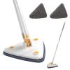 Microfibre Triangle Cleaning Mop, Foldable Automatic Water Squeezing Mop Cleans Kitchen, Wall, Bathroom Floor, Ceiling, Sofa, Corners, Bed Bottom, Extendable Handle 130cm (White+2PCS Mop Cloth) view 1