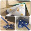 Microfibre Triangle Cleaning Mop, Foldable Automatic Water Squeezing Mop Cleans Kitchen, Wall, Bathroom Floor, Ceiling, Sofa, Corners, Bed Bottom, Extendable Handle 130cm (White+2PCS Mop Cloth) view 3