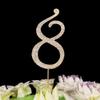 Rhinestone 8th Cake Topper Anniversary Birthday Party Decor For Wedding Anniversary Birthday Cake Decorations Keepsake Gold view 2