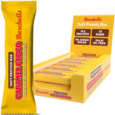 Barebells Protein Bars - 12 Count, 16g High Protein Treats Sugar Free Chocolate Nutrition Bar, Low Carb On The Go Breakfast or Post-Workout Snack (Caramel Choco)