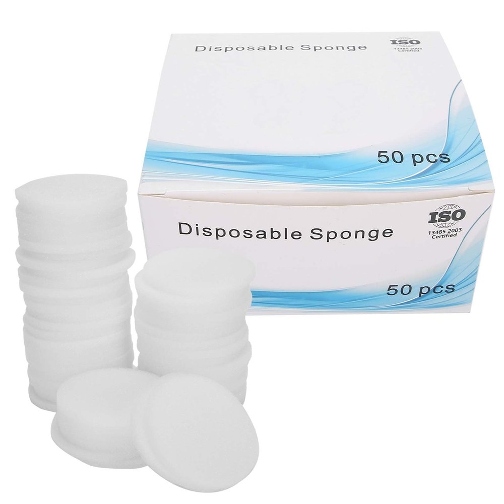 Agatige 50Pcs Dental Sponge Pads, Root Canal Sponge Pads Sponge Cleaning Pads for dental needle, Endodontic,drills,block cleaning Oral Care Accessories