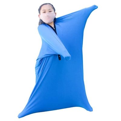 Autism Full Body Sock Sensory Sack For Teens & Kids Elastic Cozy Body Pods Compression Full Body Wrap To Relieve Stress, Anxiety, Sensory Integration (Color : Blue, Size : XL)