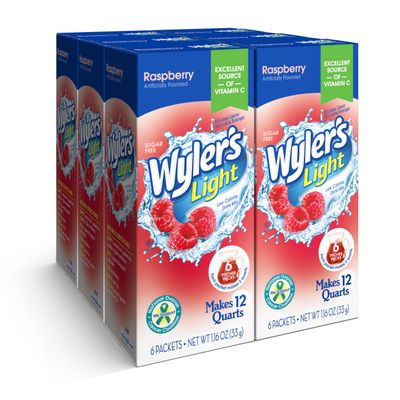 Wyler's Light Pitcher Packs, Water Drink Mix, 6 Boxes (36 Pitcher Packets) (Raspberry)