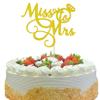OIXCMNJQ Gold Glitter Miss To Mrs Cake Topper for Bridal Shower, Mr and Mrs Wedding/Engagement/Marriage Party Decoration Supplies view 1