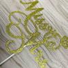 OIXCMNJQ Gold Glitter Miss To Mrs Cake Topper for Bridal Shower, Mr and Mrs Wedding/Engagement/Marriage Party Decoration Supplies view 3