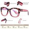 EYEGUARD 2 Pack Oversized Reading Glasses for Women, Retro Blue Light Blocking Readers with Spring Hinges, black/red +0.00 diopter view 3