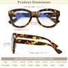 EYEGUARD 2 Pack Oversized Reading Glasses for Women, Retro Blue Light Blocking Readers with Spring Hinges, black/red +2.00 diopter view 2