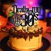 Hequoyer Black Glitter Death to My 30's Cake Topper,Rip Thirties/Kissing My 30's Goodbye Cake Dcor, Happy 40th Birthday Party Decoration Supplies view 3