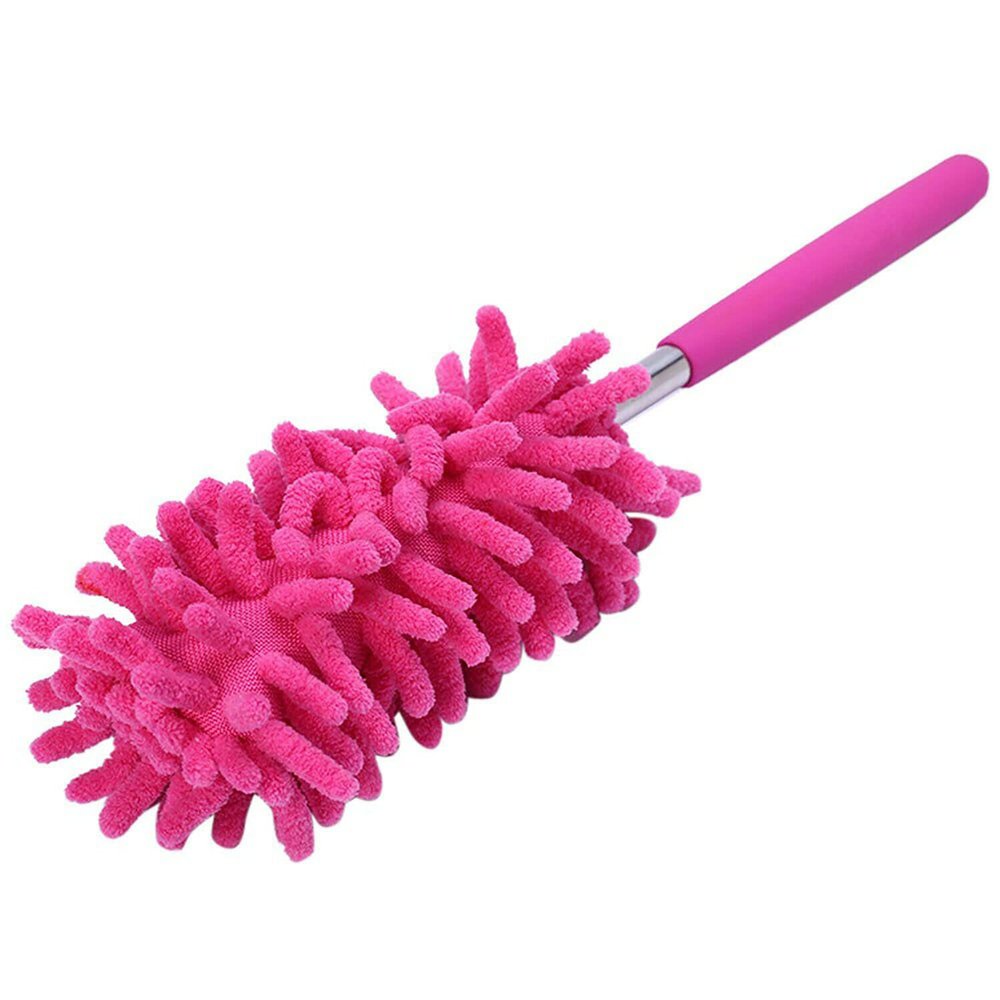 Duffy Extendable Telescopic Magic Microfibre Cleaning Feather Duster Extending Brush Creative and Exquisite Workmanship (Pink)