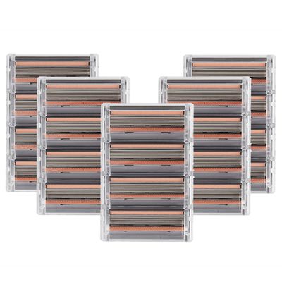 20-Pack Premium SmoothGlide Womens Razors Blades - Diamond-Coated 6-Blade Razors for Women w/Sensitive Skin - FFS Razor Blades Refill w/Lubricating Vitamin E Strip & Built-In Bikini Shaver Trimmer