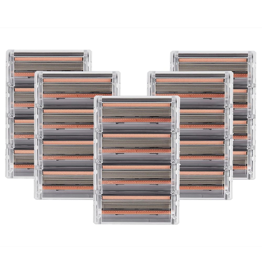 20-Pack Premium SmoothGlide Womens Razors Blades - Diamond-Coated 6-Blade Razors for Women w/Sensitive Skin - FFS Razor Blades Refill w/Lubricating Vitamin E Strip & Built-In Bikini Shaver Trimmer
