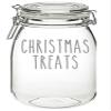 'Christmas Treats' - Vinyl Sticker Decal Label Transfer for Jar, Container. Party, Sweets, Chocolates, Gift Bag, Box (Large - 6cm Tall Capital Letter Height, Hot Pink) view 1