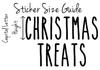 'Christmas Treats' - Vinyl Sticker Decal Label Transfer for Jar, Container. Party, Sweets, Chocolates, Gift Bag, Box (Small - 3cm Tall Capital Letter Height, Red) view 3
