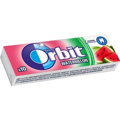 2 Full Packs of WRIGLEY'S Orbit Chewing Gum (60 Single Packs) Watermelon