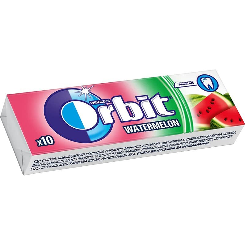 2 Full Packs of WRIGLEY'S Orbit Chewing Gum (60 Single Packs) Watermelon