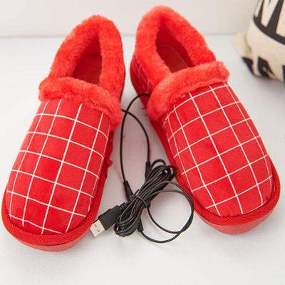 ZAKSEM Warming Slippers Usb Foot Warmer Electric Heated Shoes Electric Heated Slippers Washable Warming Shoes for Indoor Winter