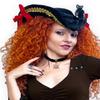 Dare to Wear Corsair Pirate Costume: Fancy Velour Hat, Jolly Roger Choker & Victorian Gothic Women's Dare Corset Top, Electra Top, Walnut, S view 3