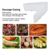 Miskall 50m x 50mm Food Grade Plastic Inedible Sausage Ham Hot Dog Casing Shell for Sausage Making White view 2