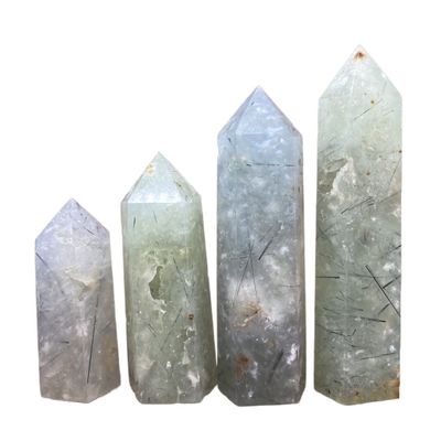 WGPHD quartz decoration 1PC Polished Point Crystal Prehnite Tower Prehnite Point For Decoration (Size : 7-8CM)