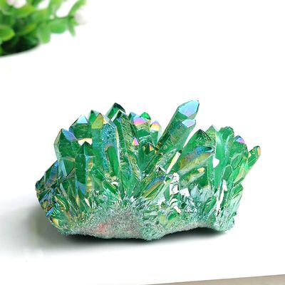 100% Natural Quartz Cluster Electroplated Column Raw Crystals Mineral Ore for Ornaments Aquarium Home Decor Stone,Quartz Cluster,30-60g