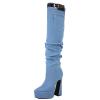 XINXINIO Women High Chunky Heel Above the Knee Boots with Platform view 1