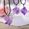 1PC Natural Crystal Pendant Necklace Brazil Amethyst Crystal Random Shaped Stones Fashion Mineral Jewelry for Women Or Man view 3